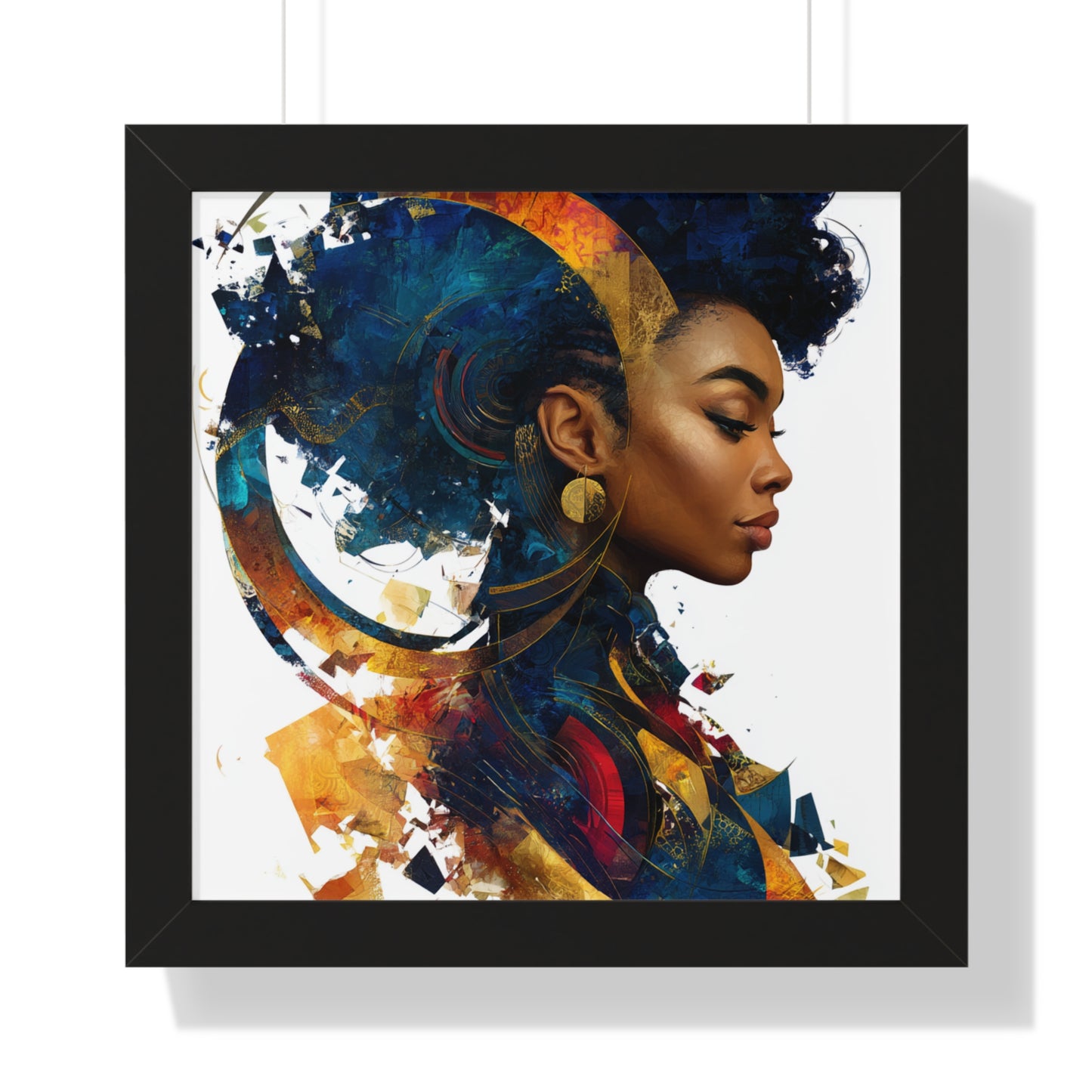Vibrant Framed Vertical Poster - Afrocentric Art for Home Decor