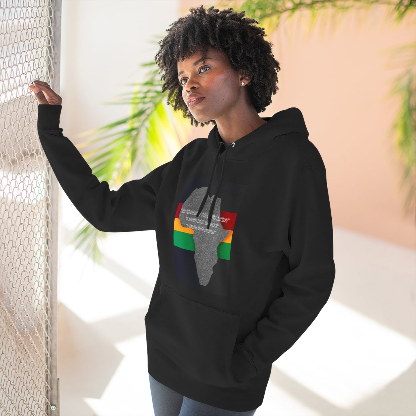 Africa Pride Hoodie — Pan-African Colors Three-Panel Fleece Pullover