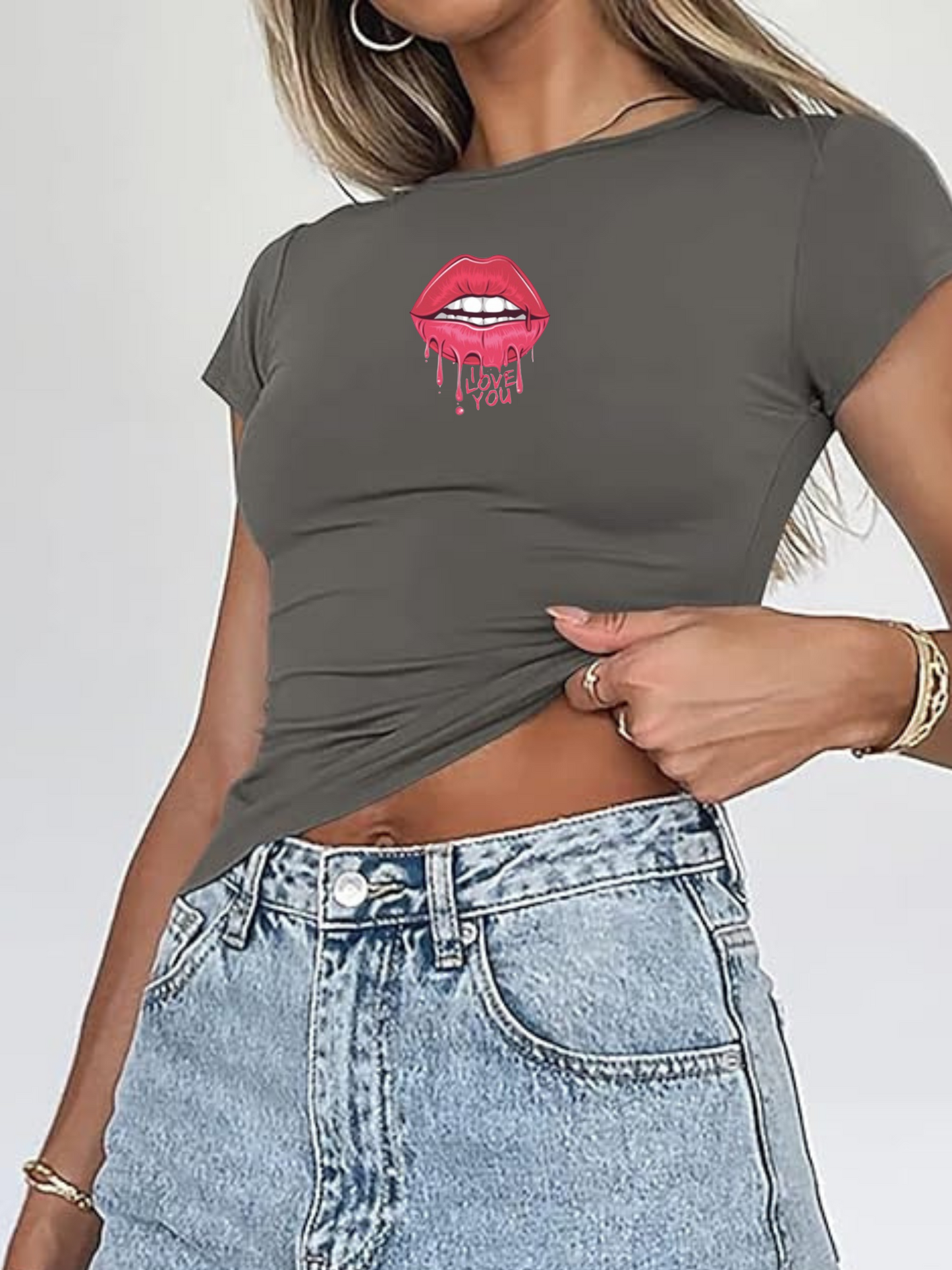 Graphic Crewneck Short Sleeve T-Shirts Tops