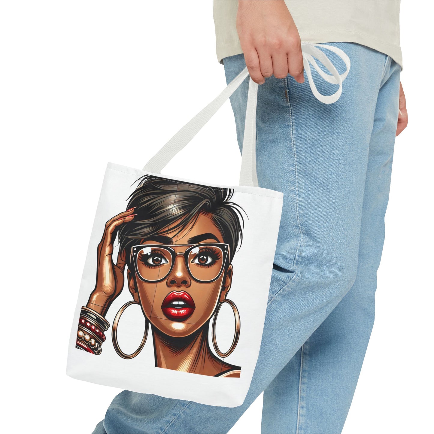Chic Fashionista Tote Bag with Stylish Graphic Design