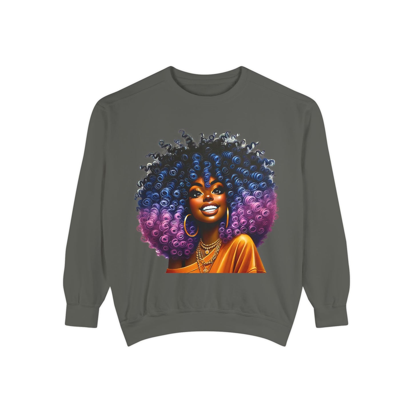 Artistic Afro Sweatshirt - Unisex Garment-Dyed Style