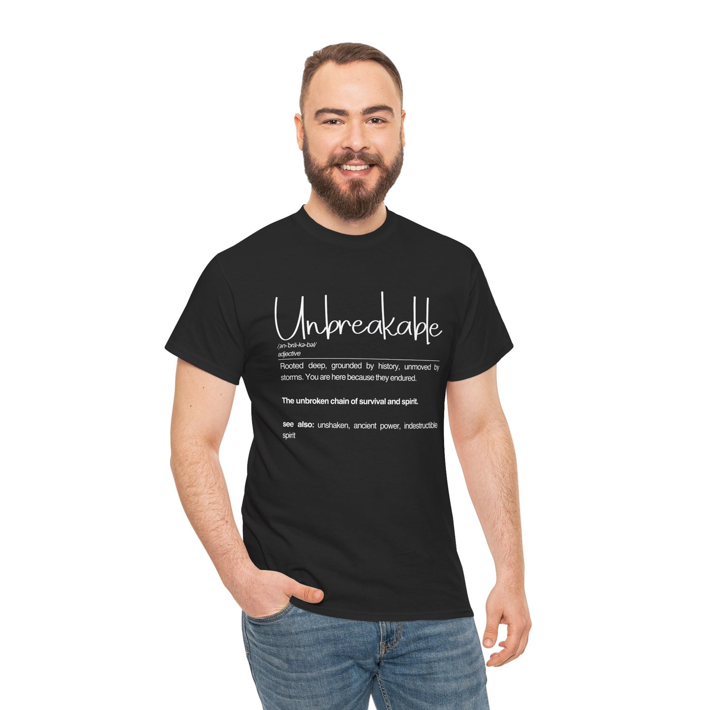 Unbreakable Definition Tee | Unisex Heavy Cotton Shirt, Vintage Inspirational Gift, Casual Wear, Motivational Quote T-Shirt