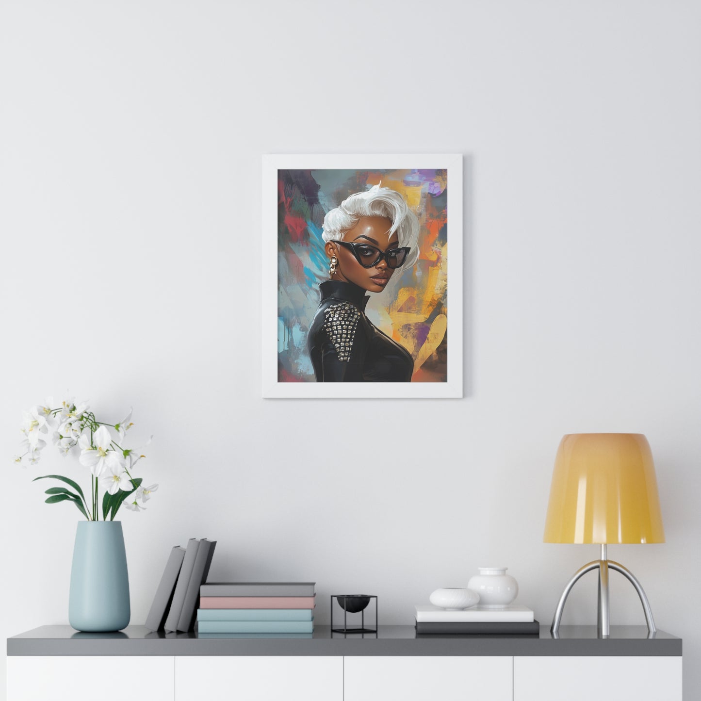 Chic Framed Platinum Diva Poster - Stylish Wall Art for Trendsetters
