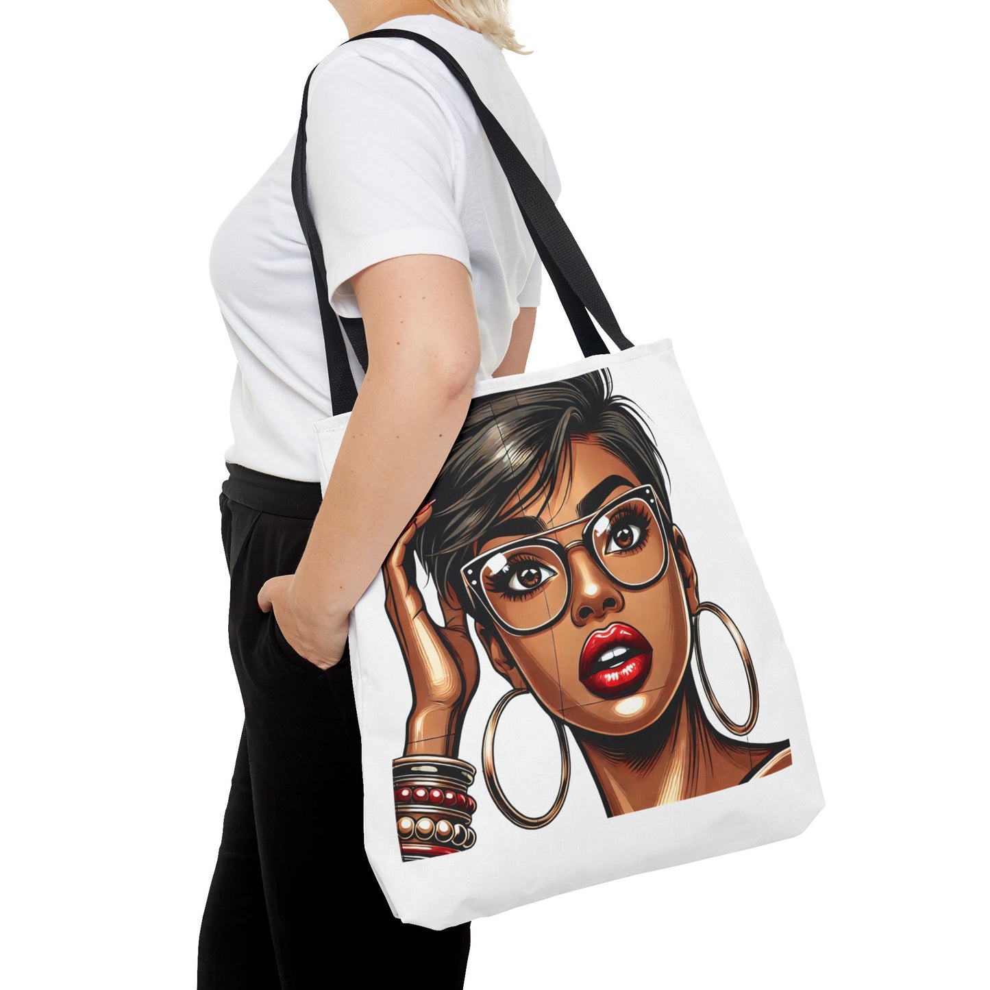 Chic Fashionista Tote Bag with Stylish Graphic Design