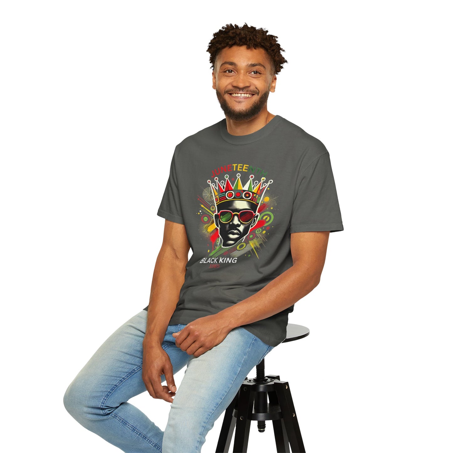 Unisex Black King Graphic Tee, Vibrant Afrocentric Shirt, African Heritage Gift, Kings Day Celebrations, Streetwear Fashion