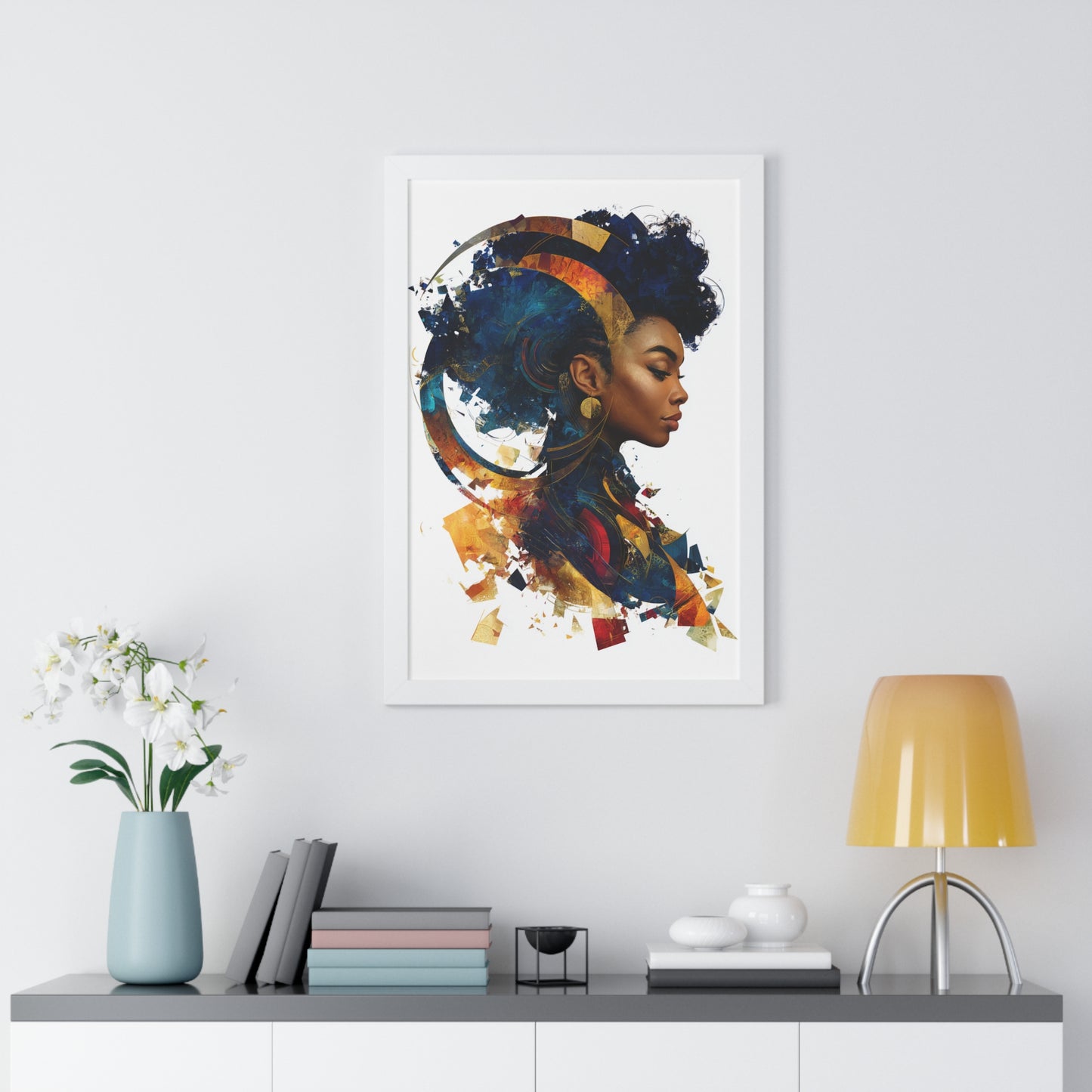 Vibrant Framed Vertical Poster - Afrocentric Art for Home Decor