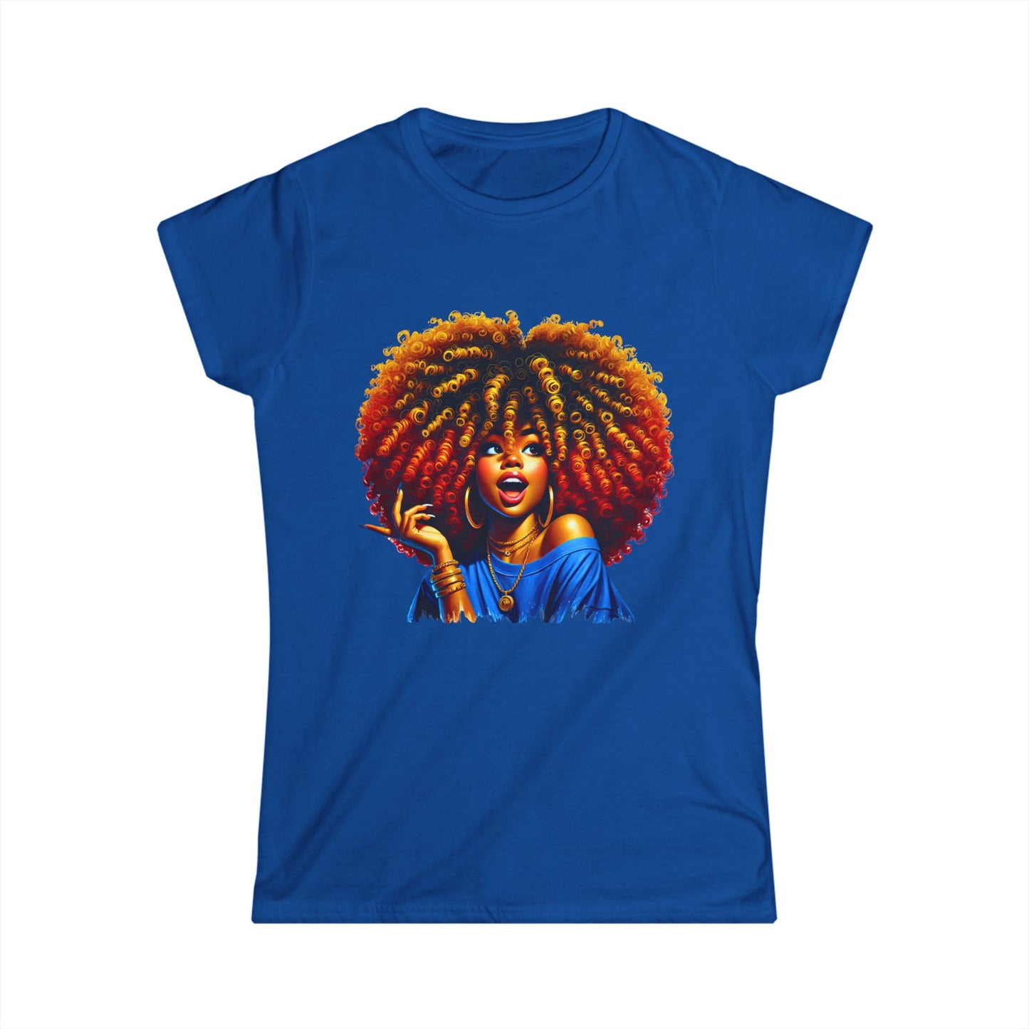 Fierce Afro Graphic Women's Softstyle Tee - Celebrate Your Beauty