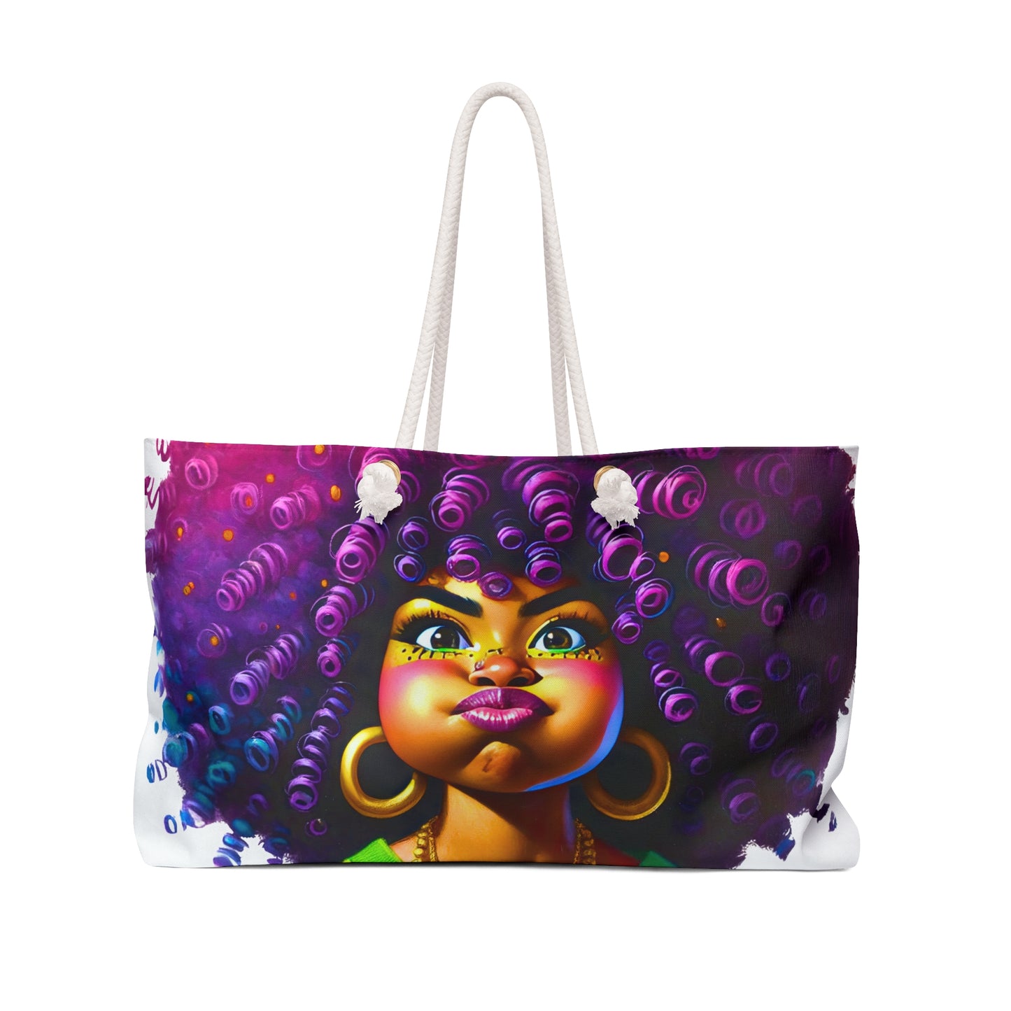 Vibrant Afro Queen Weekender Bag - Stylish Travel Tote for Adventurers