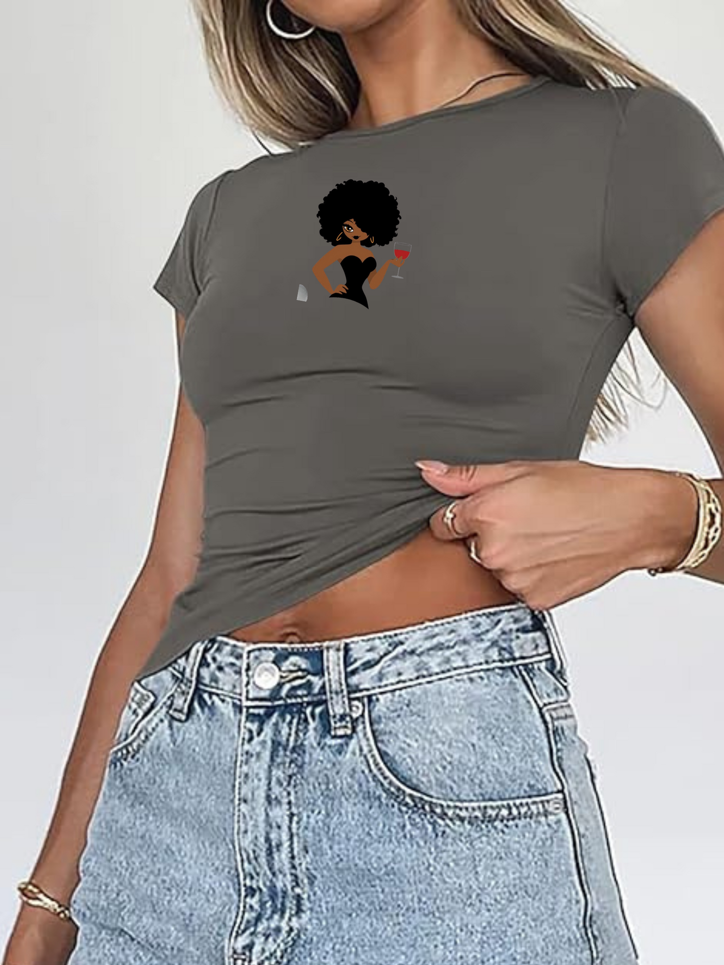 Graphic Crewneck Short Sleeve T-Shirts Tops