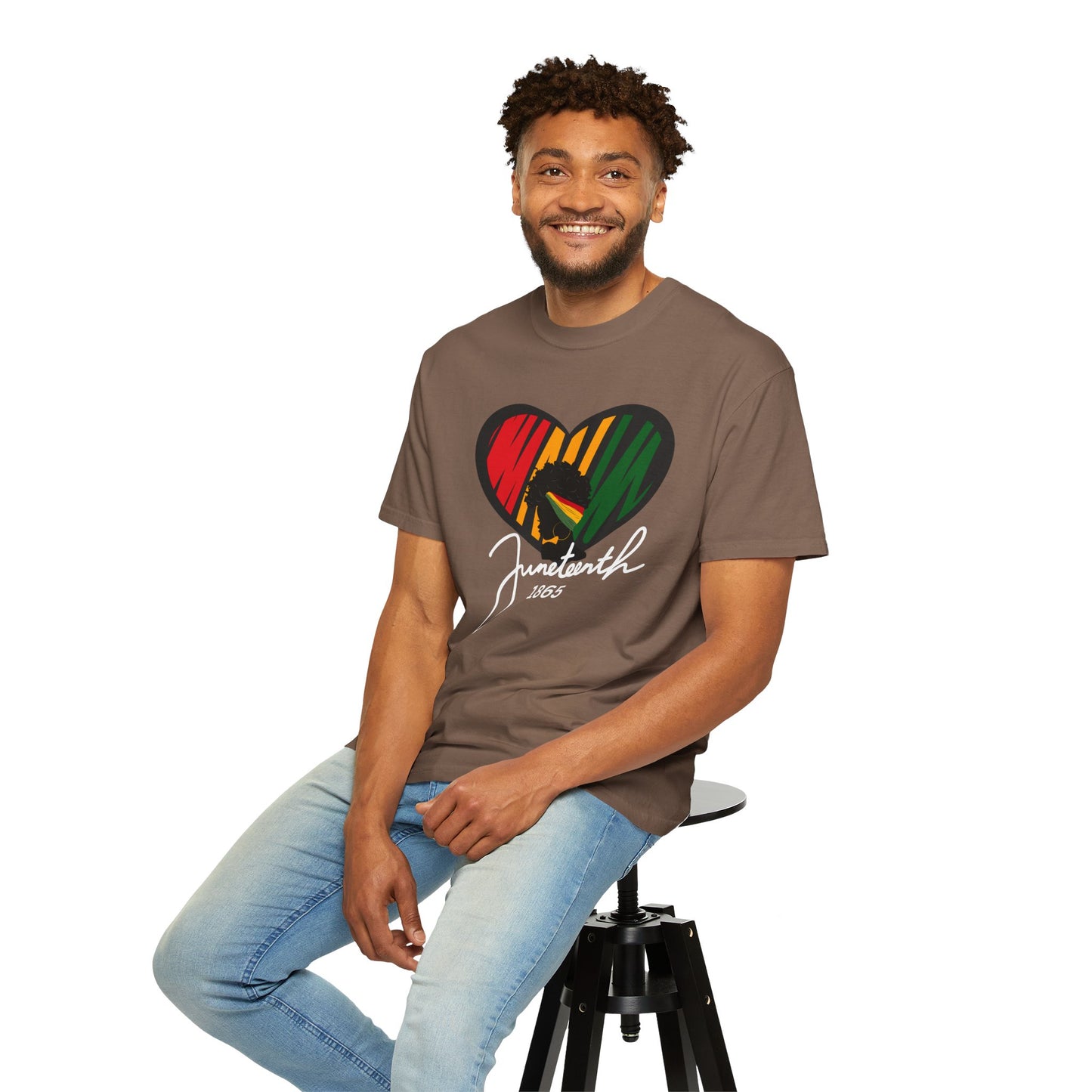 Juneteenth Heart T-shirt, Celebrate Freedom, Unisex Garment-Dyed Tee, Historical Commemorative Shirt, Casual Everyday Wear, Summer Fashion
