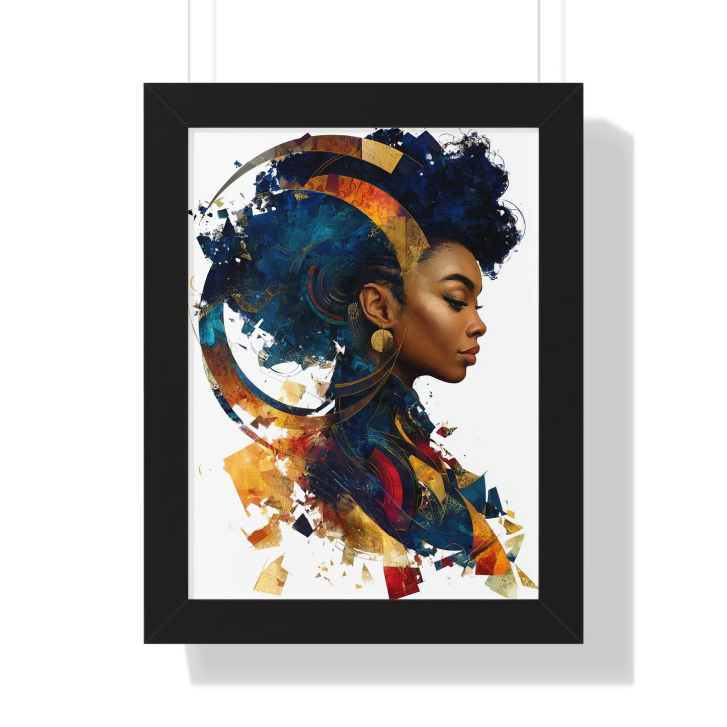 Vibrant Framed Vertical Poster - Afrocentric Art for Home Decor