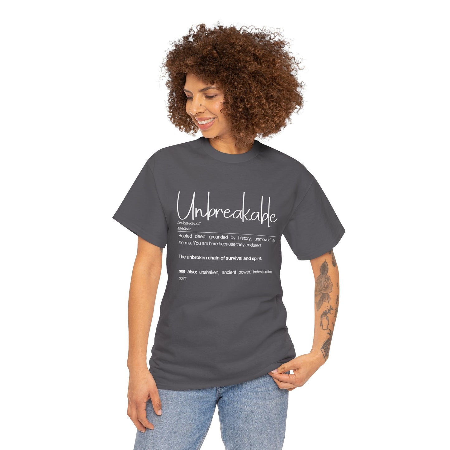 Unbreakable Definition Tee | Unisex Heavy Cotton Shirt, Vintage Inspirational Gift, Casual Wear, Motivational Quote T-Shirt