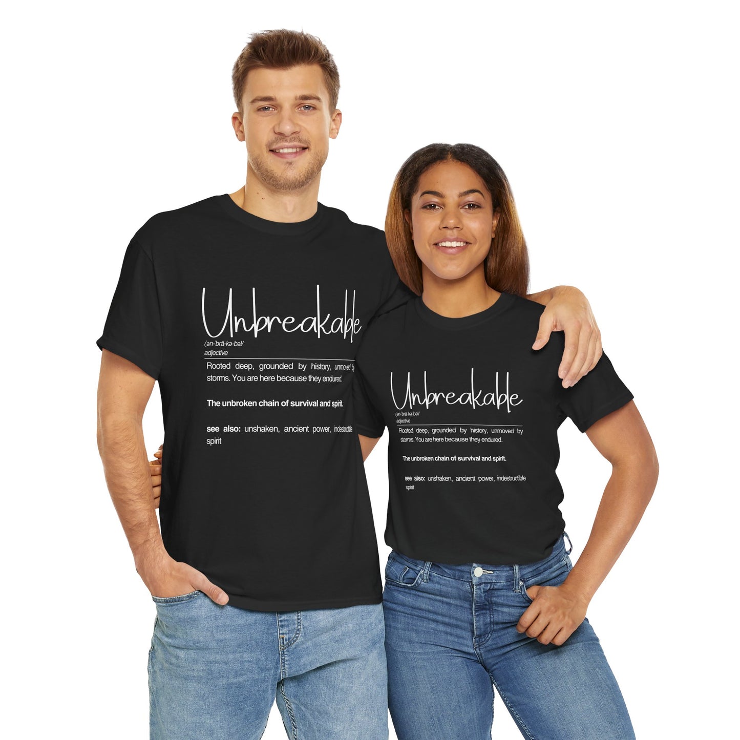 Unbreakable Definition Tee | Unisex Heavy Cotton Shirt, Vintage Inspirational Gift, Casual Wear, Motivational Quote T-Shirt
