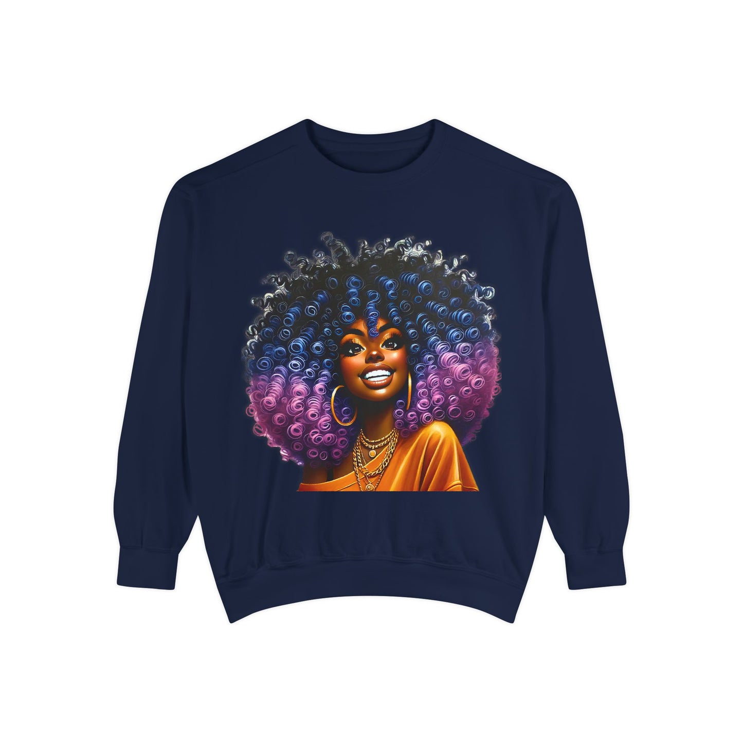 Artistic Afro Sweatshirt - Unisex Garment-Dyed Style