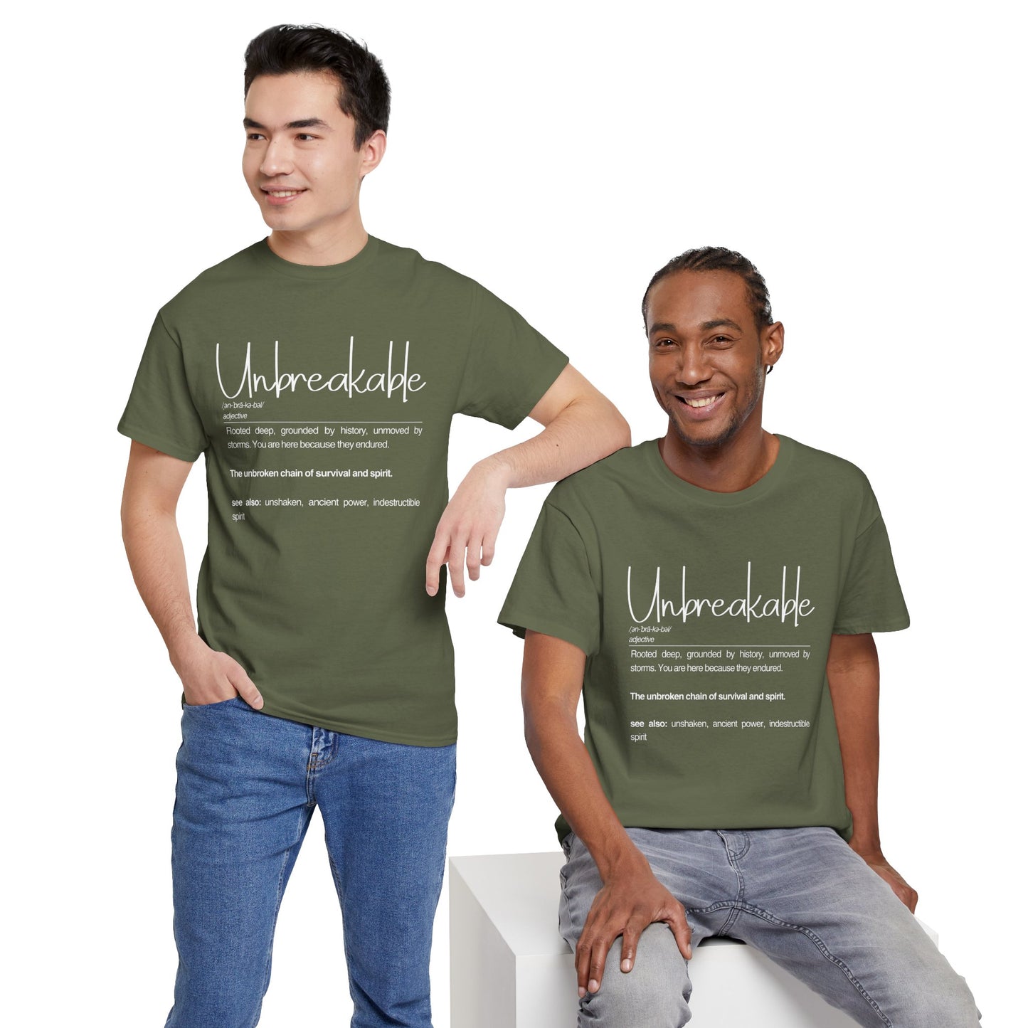 Unbreakable Definition Tee | Unisex Heavy Cotton Shirt, Vintage Inspirational Gift, Casual Wear, Motivational Quote T-Shirt