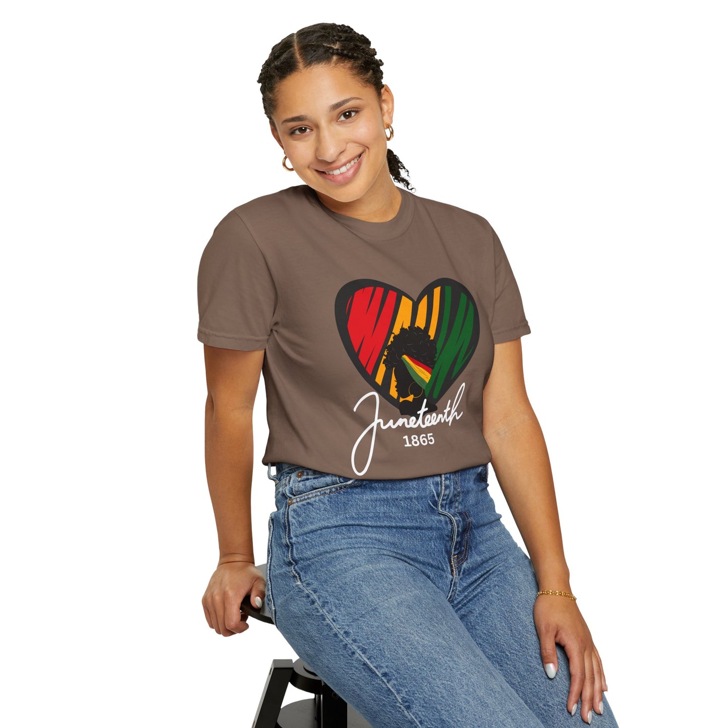 Juneteenth Heart T-shirt, Celebrate Freedom, Unisex Garment-Dyed Tee, Historical Commemorative Shirt, Casual Everyday Wear, Summer Fashion