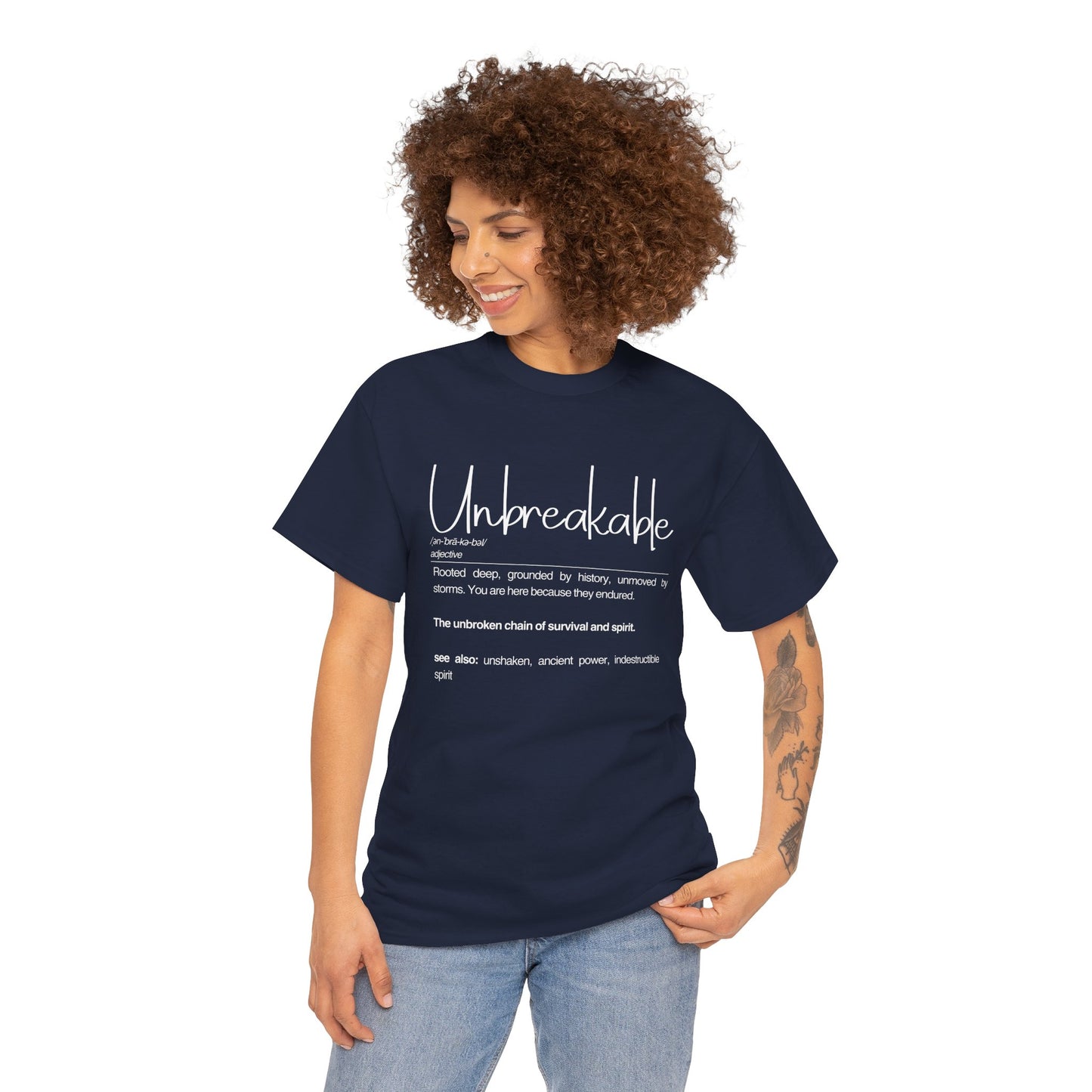 Unbreakable Definition Tee | Unisex Heavy Cotton Shirt, Vintage Inspirational Gift, Casual Wear, Motivational Quote T-Shirt
