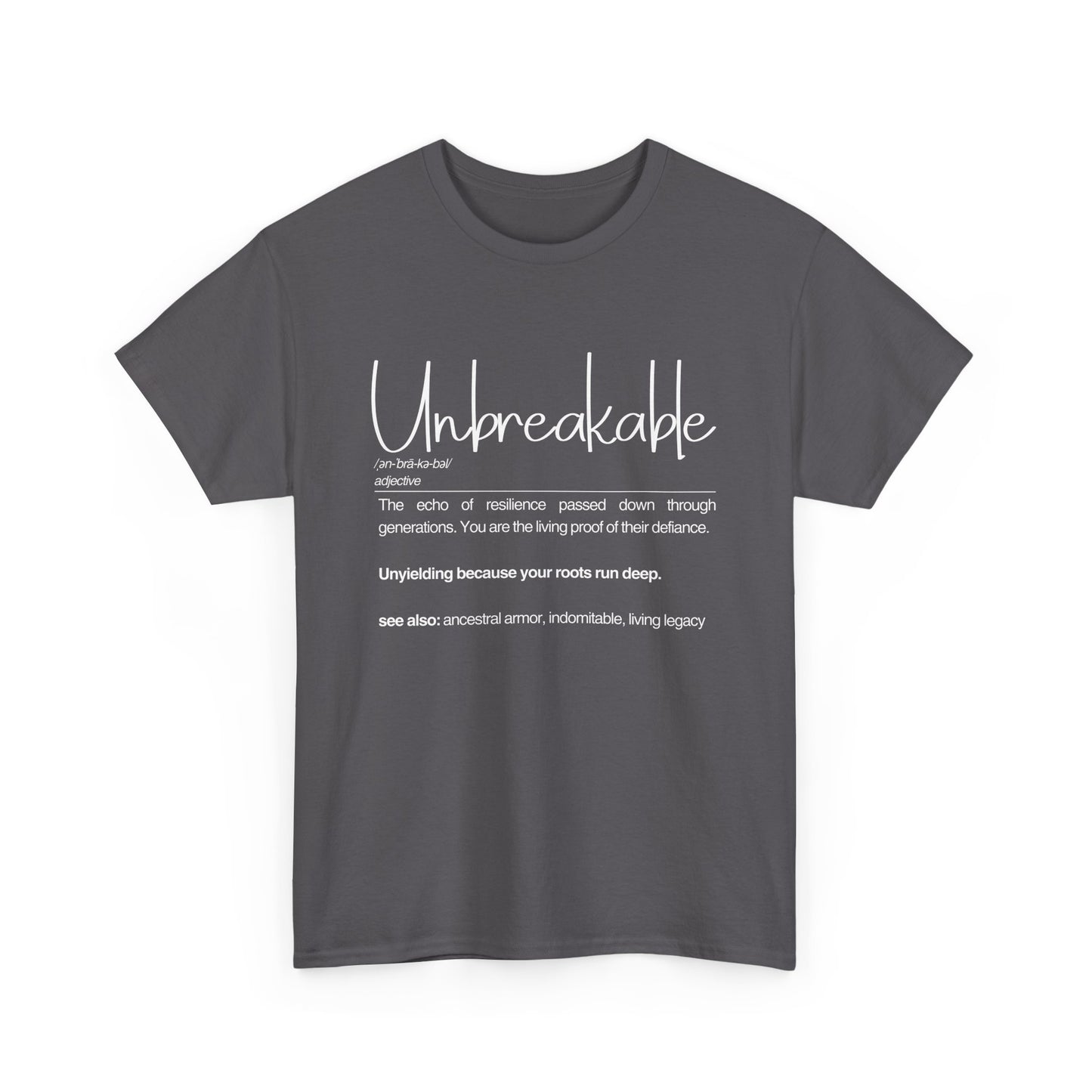 Unbreakable Unisex Heavy Cotton Tee | The Echo of Resilience, Everyday Wear, Motivational Apparel