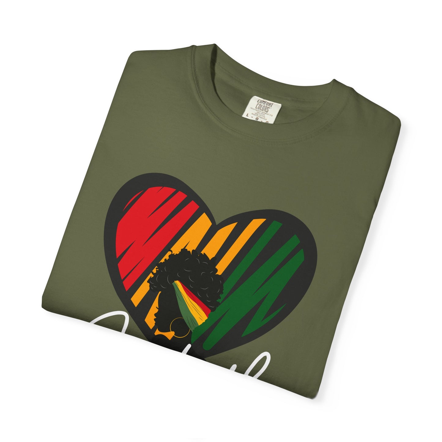 Juneteenth Heart T-shirt, Celebrate Freedom, Unisex Garment-Dyed Tee, Historical Commemorative Shirt, Casual Everyday Wear, Summer Fashion