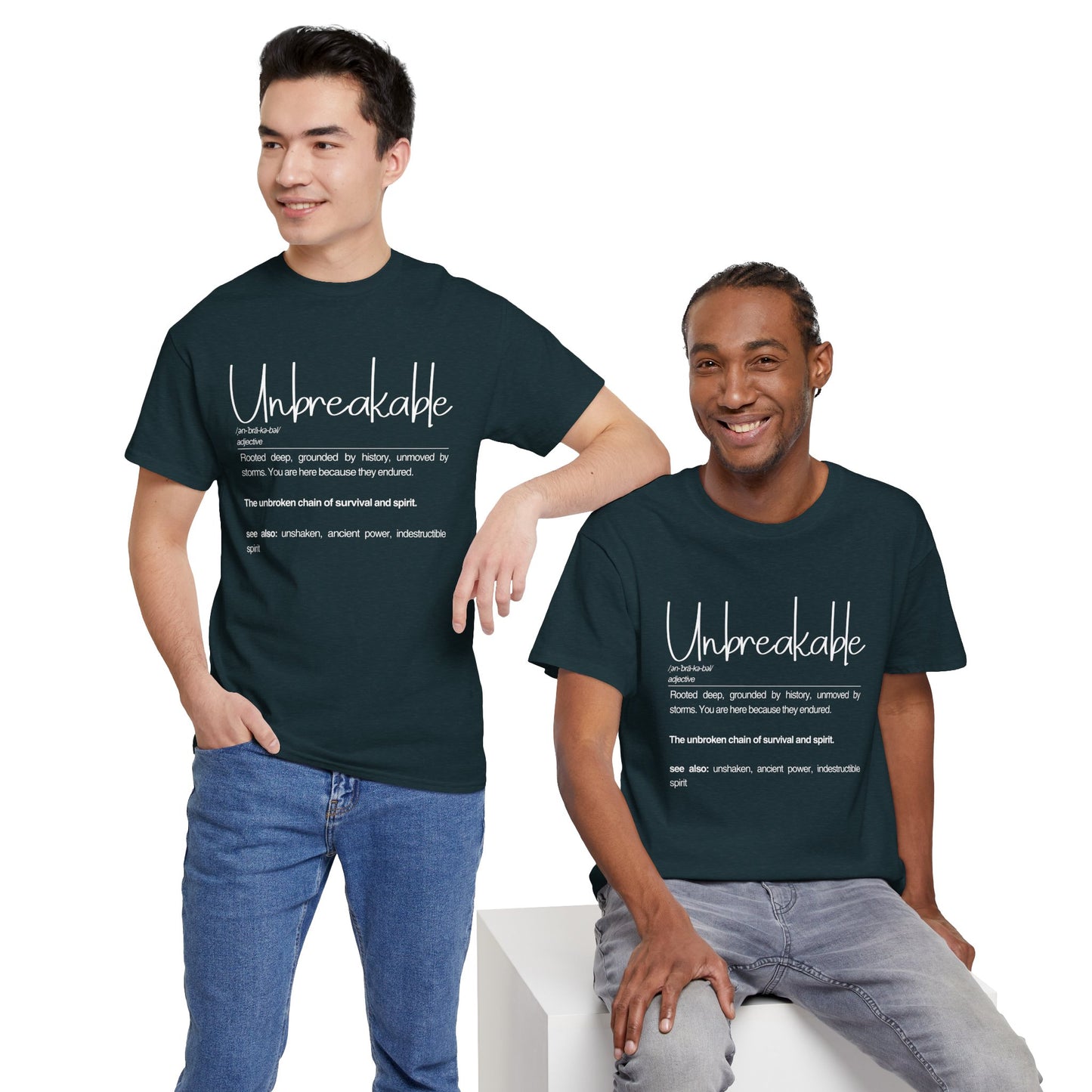 Unbreakable Definition Tee | Unisex Heavy Cotton Shirt, Vintage Inspirational Gift, Casual Wear, Motivational Quote T-Shirt