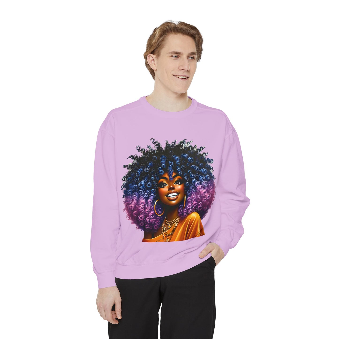Artistic Afro Sweatshirt - Unisex Garment-Dyed Style