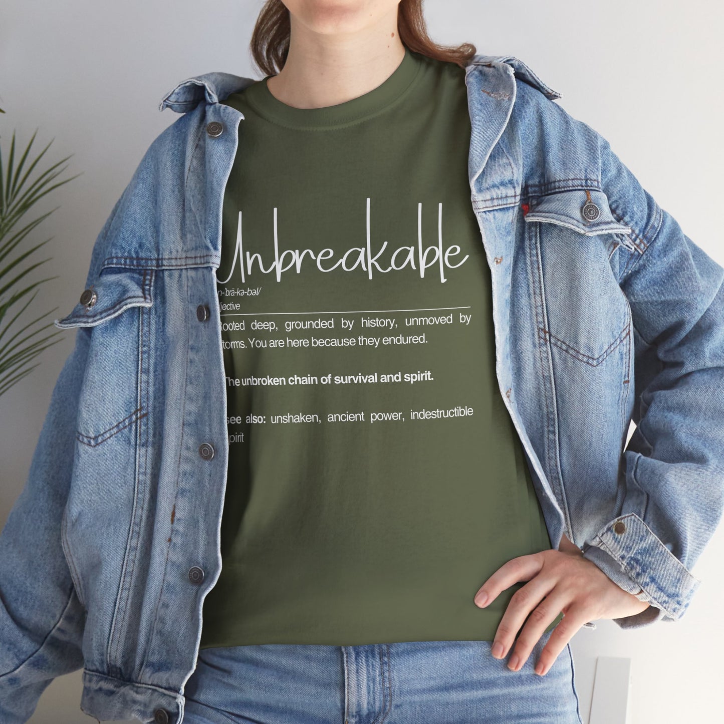 Unbreakable Definition Tee | Unisex Heavy Cotton Shirt, Vintage Inspirational Gift, Casual Wear, Motivational Quote T-Shirt