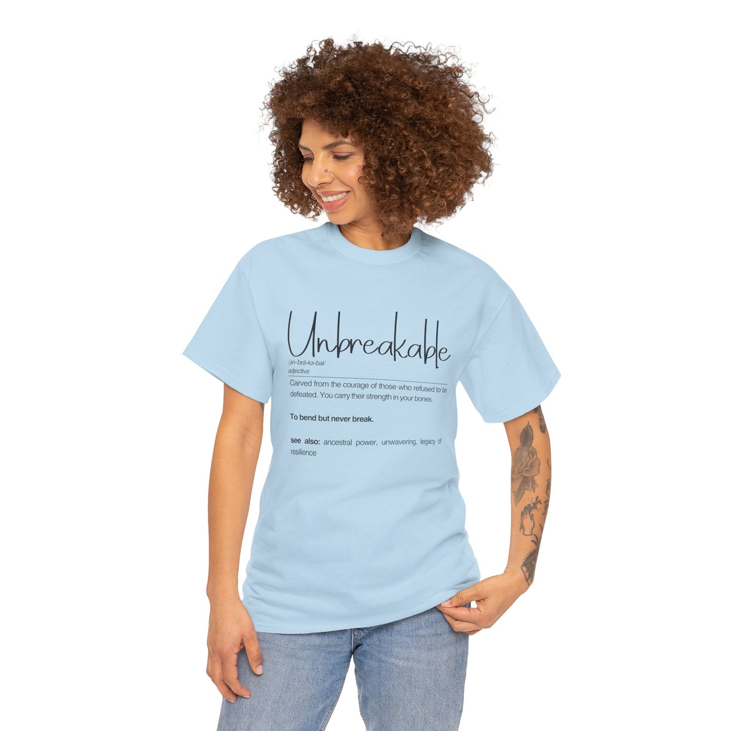 Unbreakable Unisex Heavy Cotton Tee, Empowering Cotton Shirt, Inspirational Tee, Motivational Gift, Casual Wear, Birthday Gift