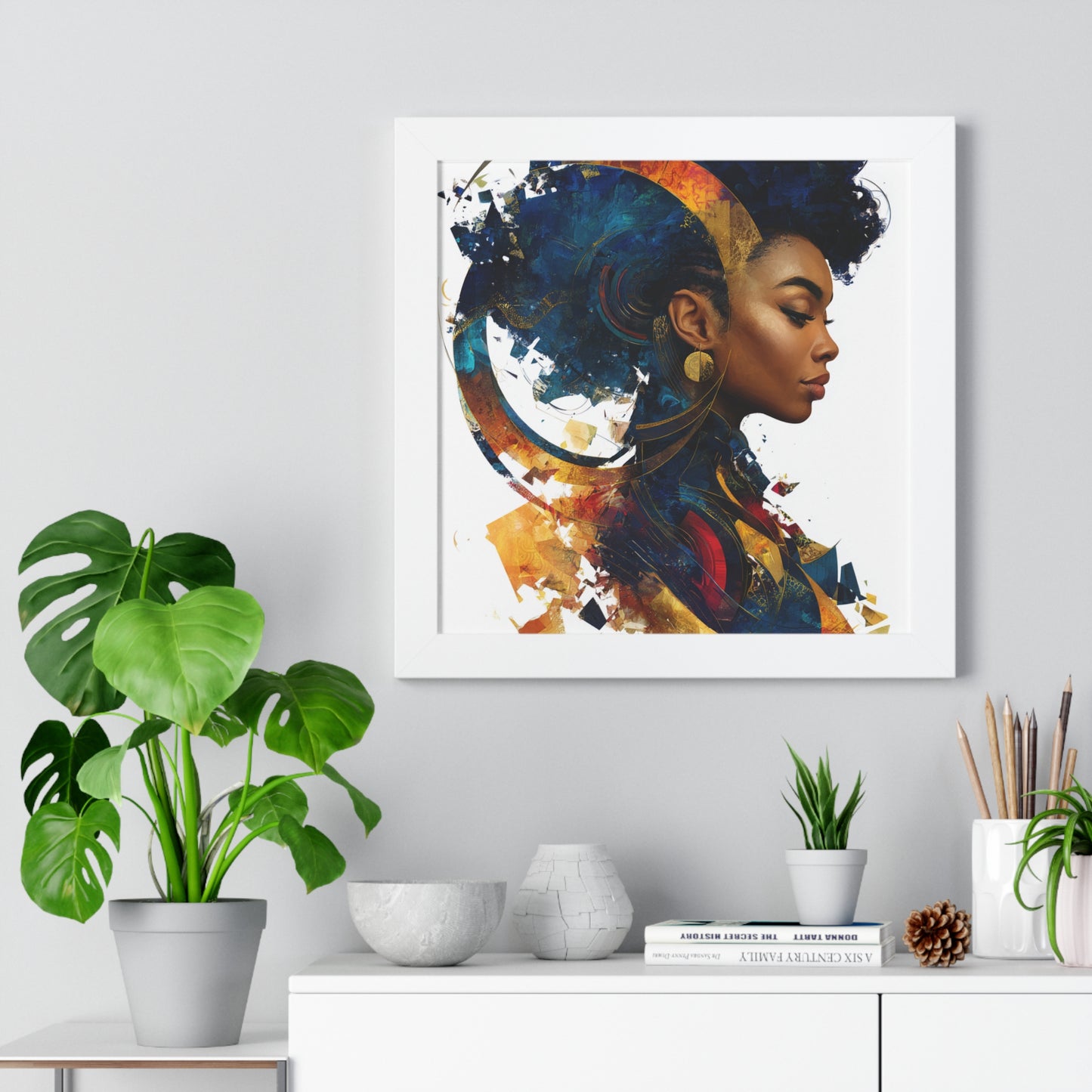 Vibrant Framed Vertical Poster - Afrocentric Art for Home Decor