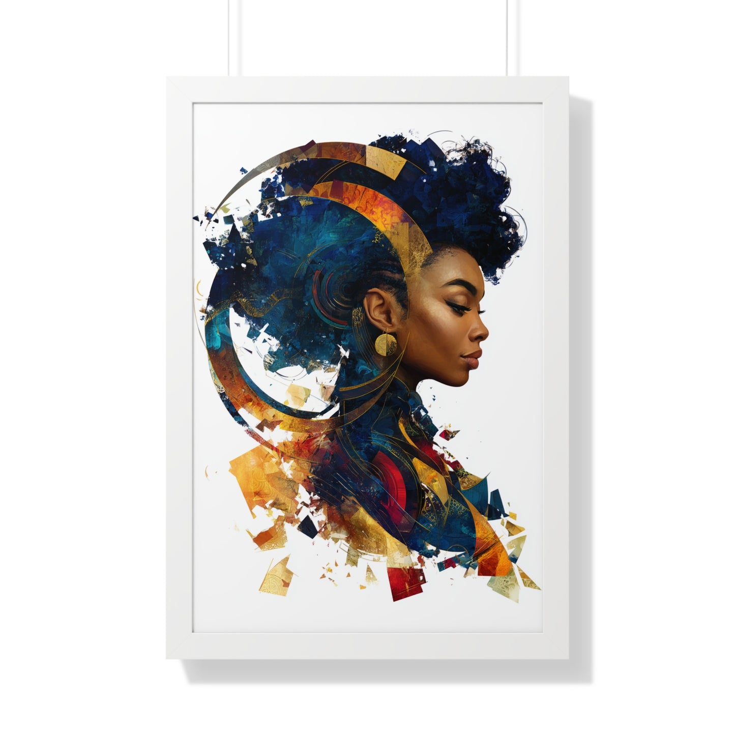 Vibrant Framed Vertical Poster - Afrocentric Art for Home Decor