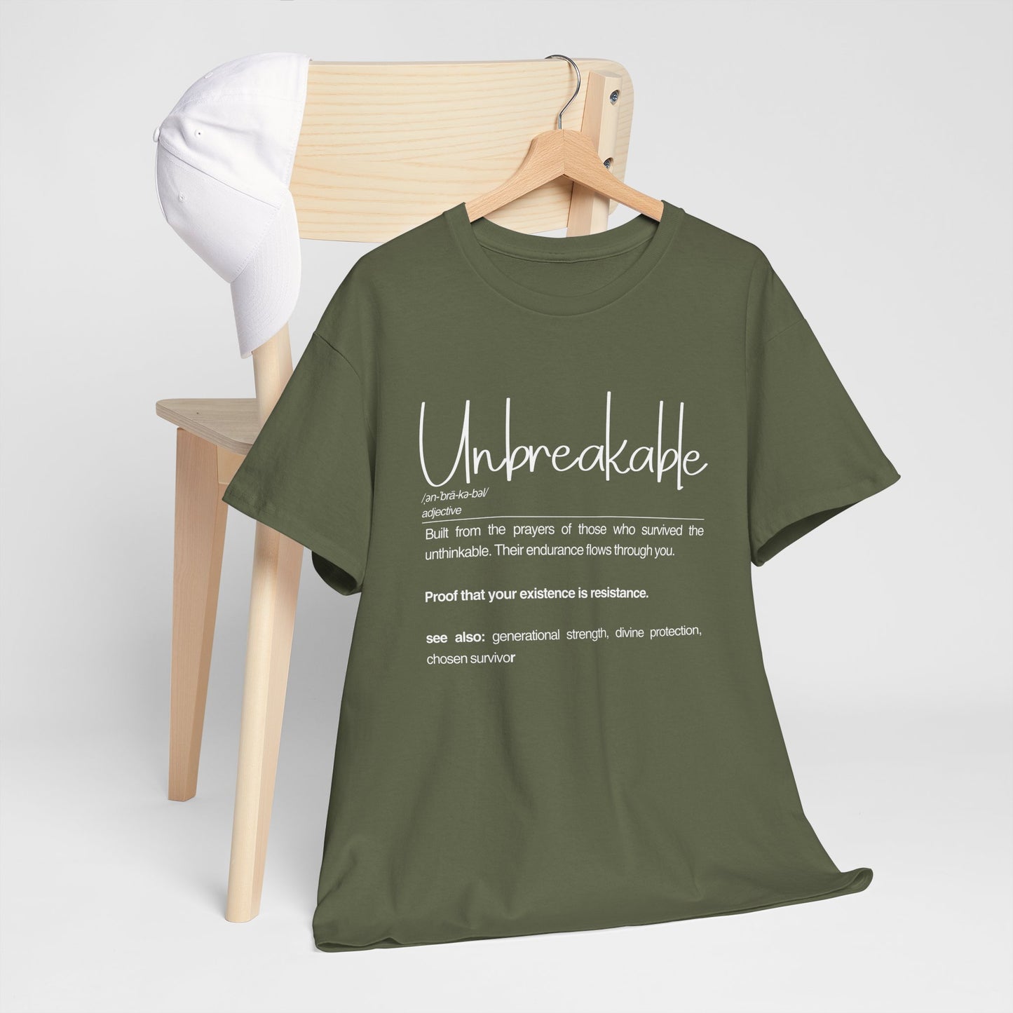 Unbreakable Unisex Cotton Tee - Built from the Prayers, for Everyday Wear, Cool Graphic T-Shirt, Gift for Him and Her