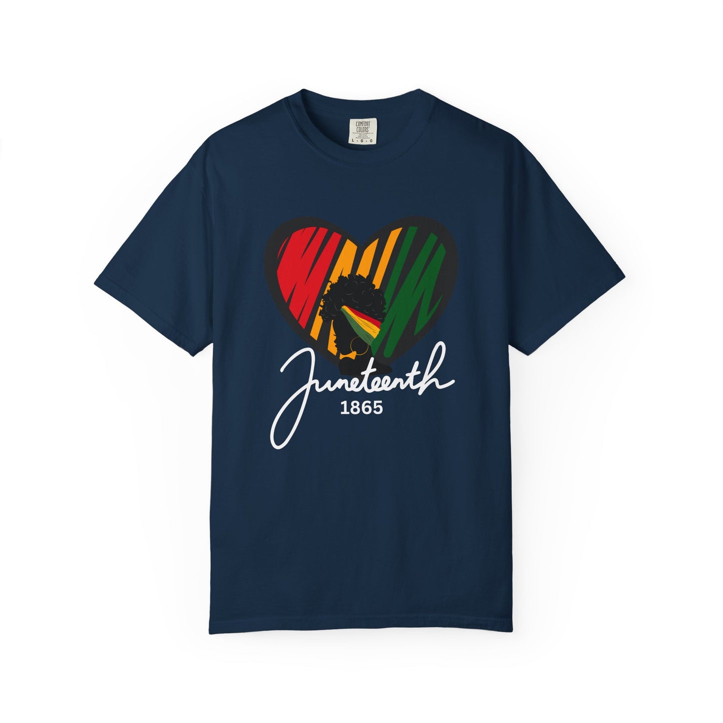 Juneteenth Heart T-shirt, Celebrate Freedom, Unisex Garment-Dyed Tee, Historical Commemorative Shirt, Casual Everyday Wear, Summer Fashion