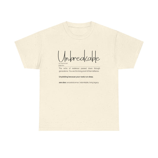 Unbreakable Message T-Shirt, Inspirational Gift, Unisex Cotton Tee, Motivational Apparel, Everyday Wear, Positive Vibes