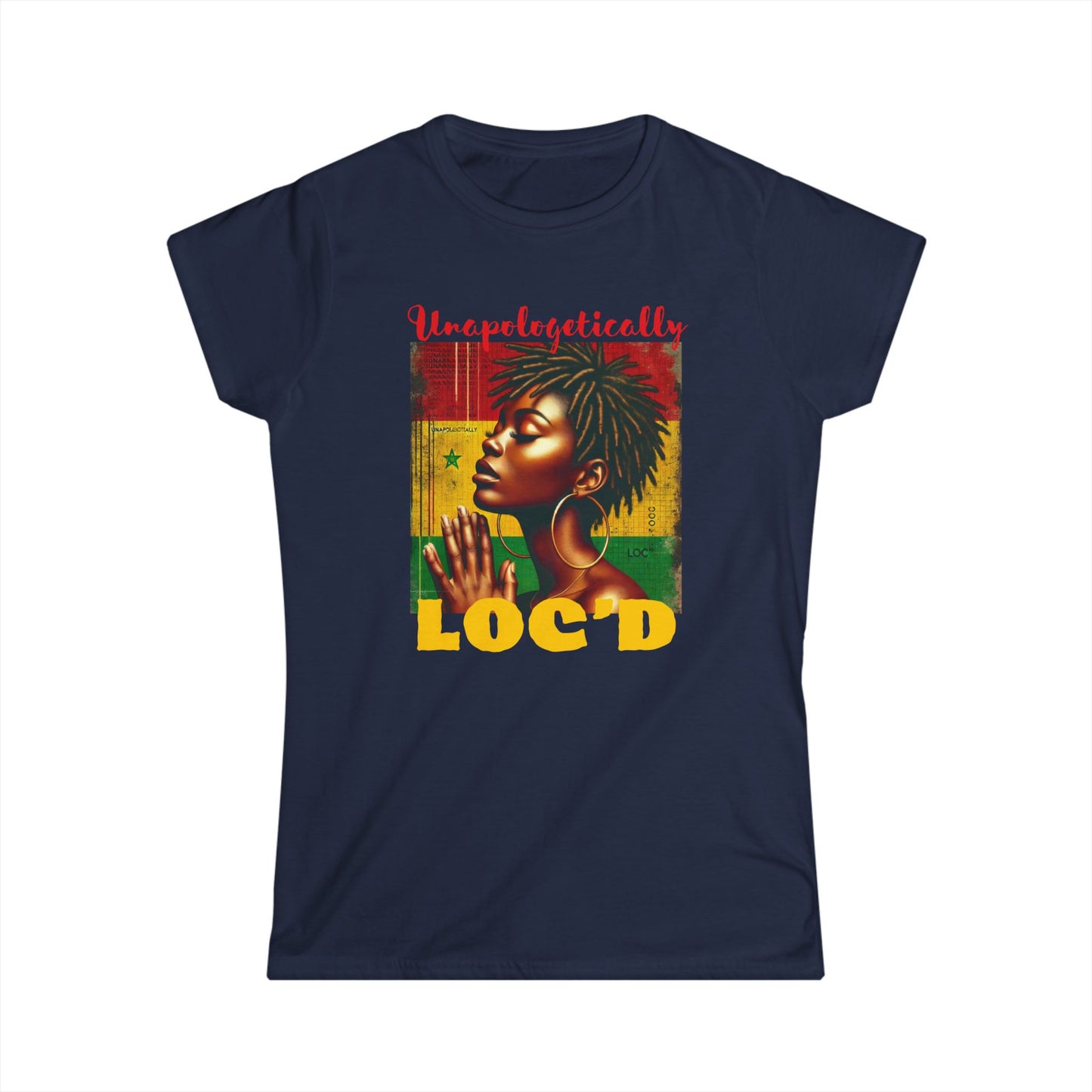 Unapologetically Loc'd Women's Softstyle Tee, Natural Hair Pride Shirt, Gift for Loc'd Queens, Afrocentric Apparel, Black History Month Tee