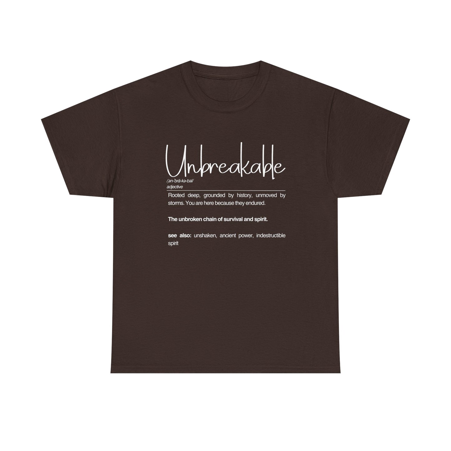 Unbreakable Definition Tee | Unisex Heavy Cotton Shirt, Vintage Inspirational Gift, Casual Wear, Motivational Quote T-Shirt