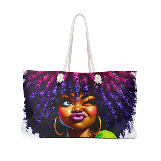 Vibrant Afro Chic Weekender Bag – Stylish Travel Tote for Natural Hair Lovers