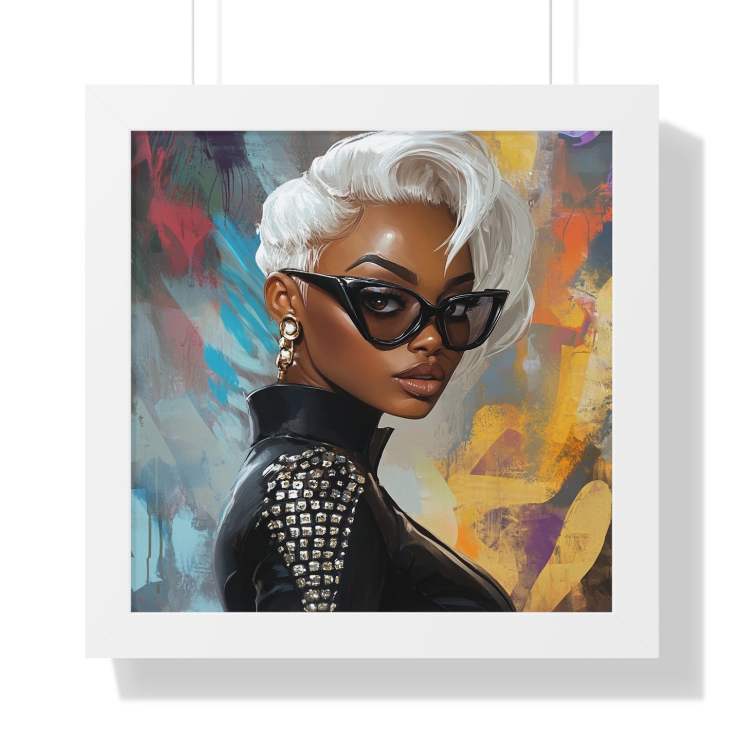 Chic Framed Platinum Diva Poster - Stylish Wall Art for Trendsetters