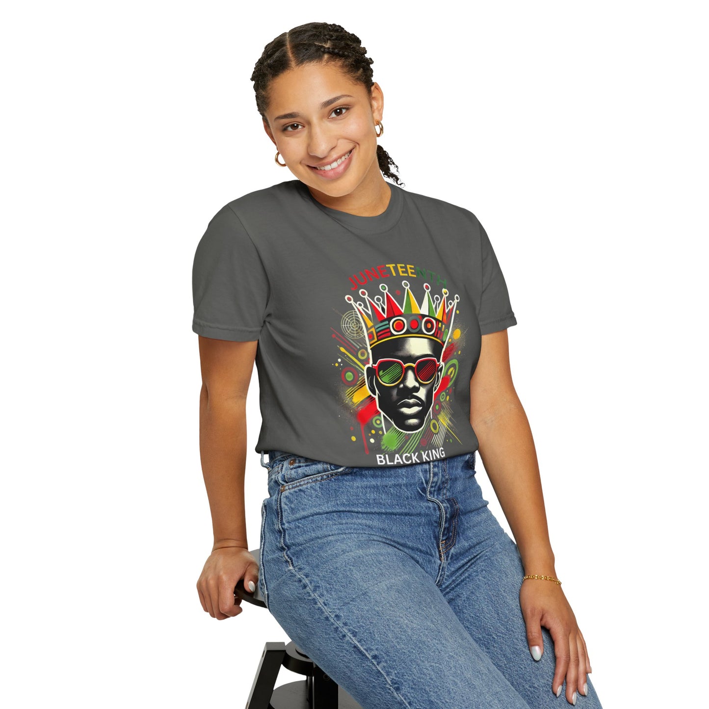 Unisex Black King Graphic Tee, Vibrant Afrocentric Shirt, African Heritage Gift, Kings Day Celebrations, Streetwear Fashion