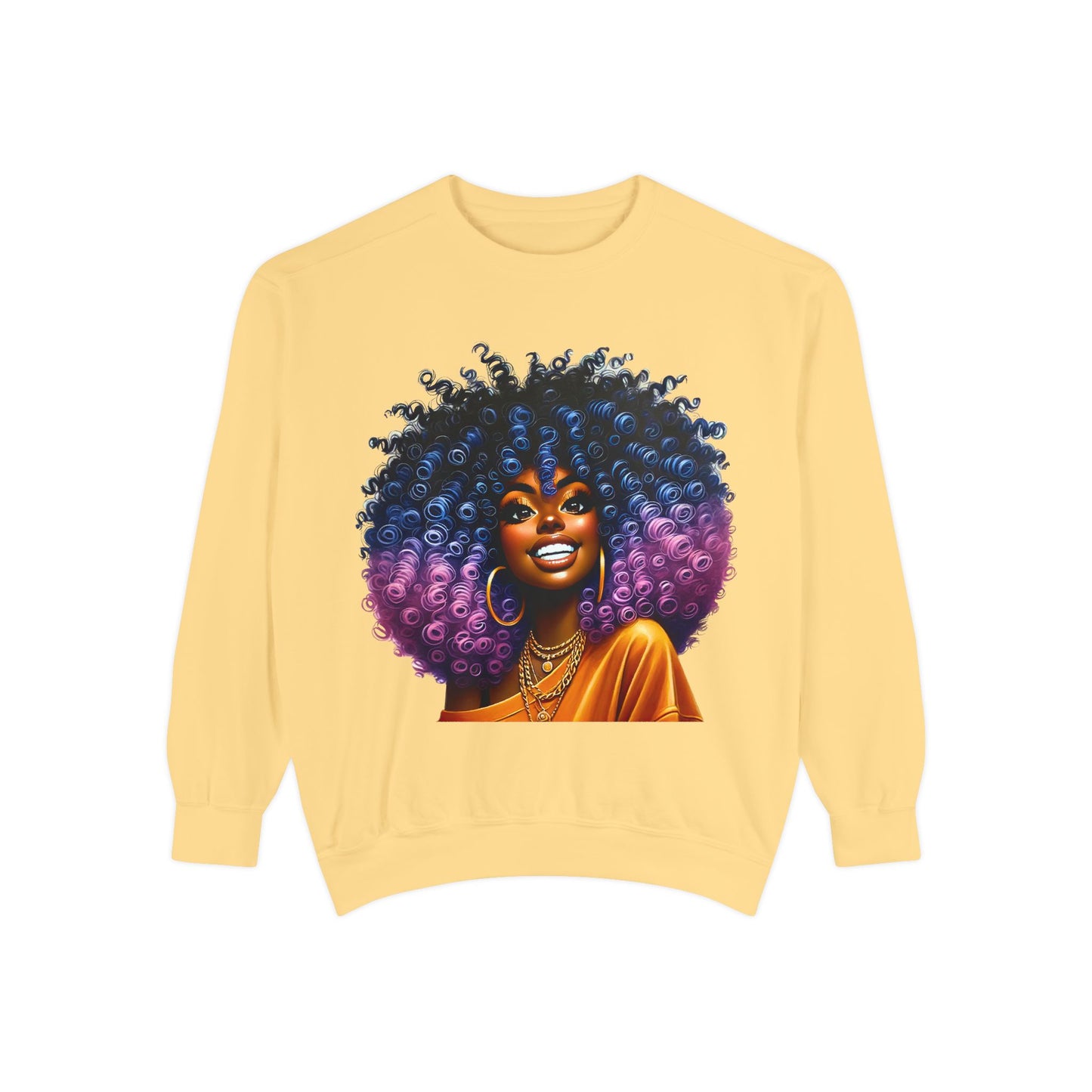 Artistic Afro Sweatshirt - Unisex Garment-Dyed Style