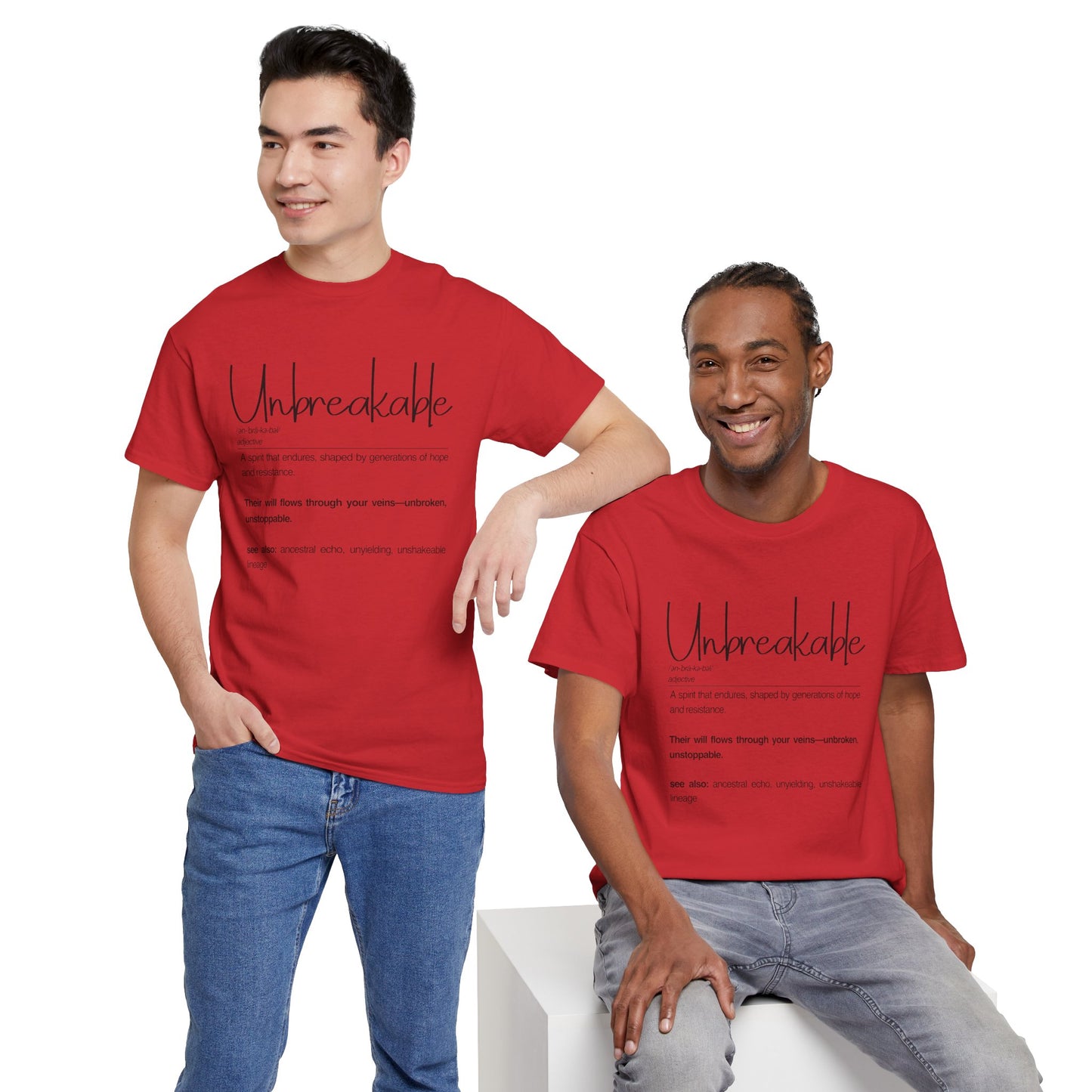 Unbreakable Unisex Heavy Cotton Tee, Inspirational Shirt, Motivational Tee, Gift for Friends, Positive Affirmation Apparel