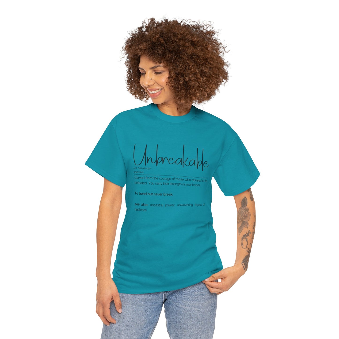 Unbreakable Unisex Heavy Cotton Tee, Empowering Cotton Shirt, Inspirational Tee, Motivational Gift, Casual Wear, Birthday Gift