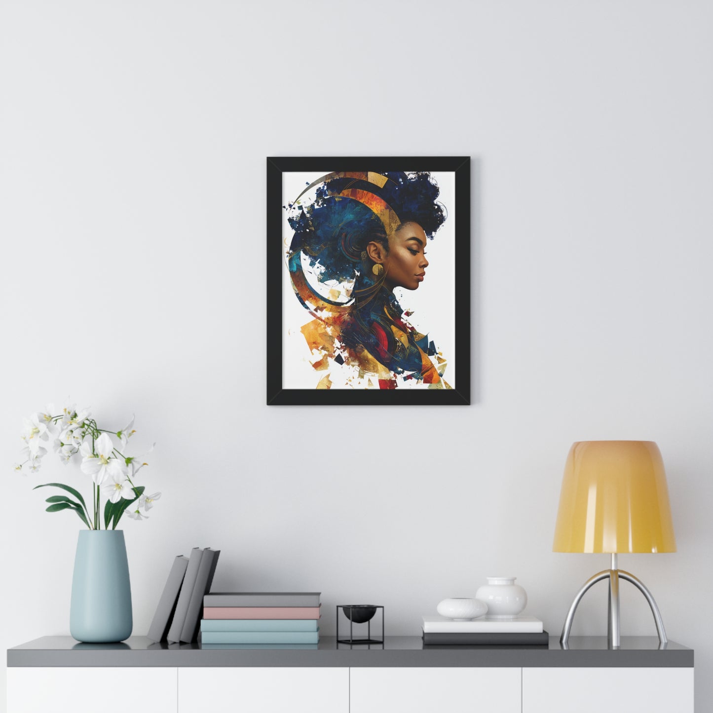 Vibrant Framed Vertical Poster - Afrocentric Art for Home Decor