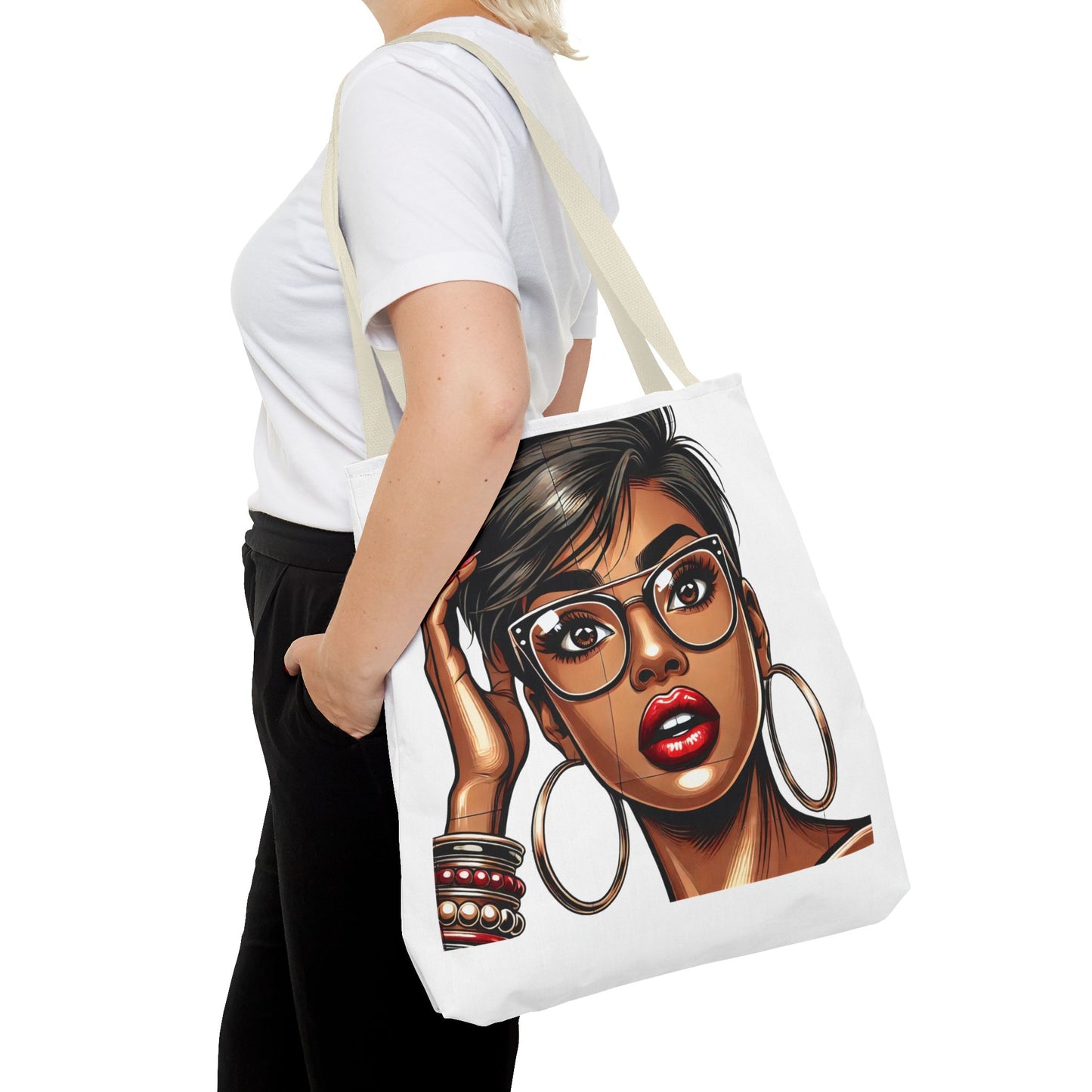 Chic Fashionista Tote Bag with Stylish Graphic Design