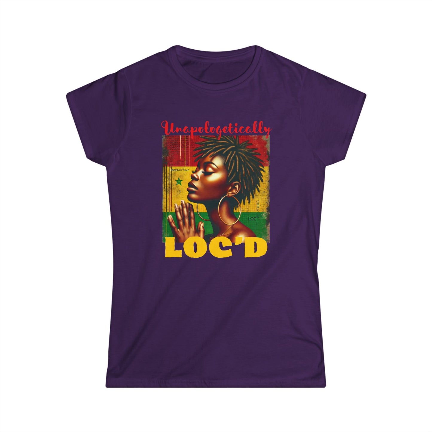 Unapologetically Loc'd Women's Softstyle Tee, Natural Hair Pride Shirt, Gift for Loc'd Queens, Afrocentric Apparel, Black History Month Tee