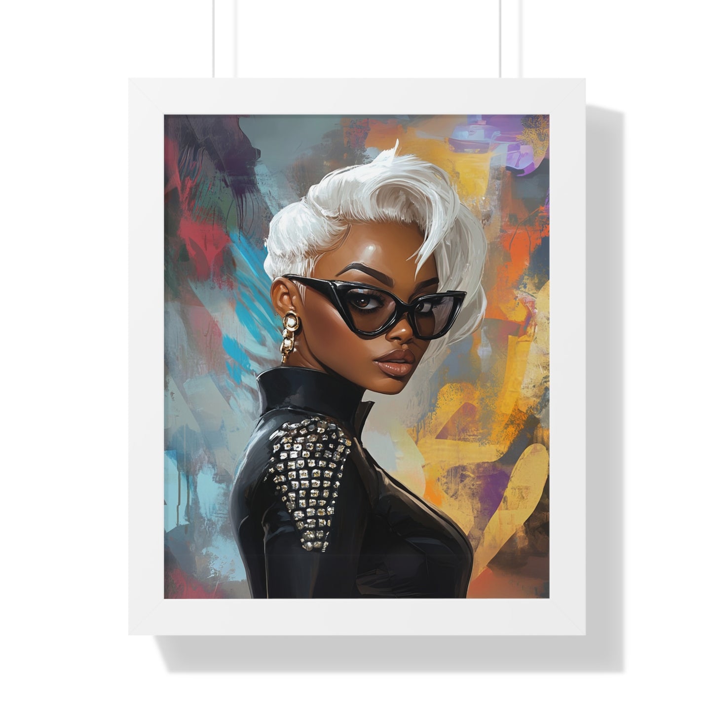 Chic Framed Platinum Diva Poster - Stylish Wall Art for Trendsetters