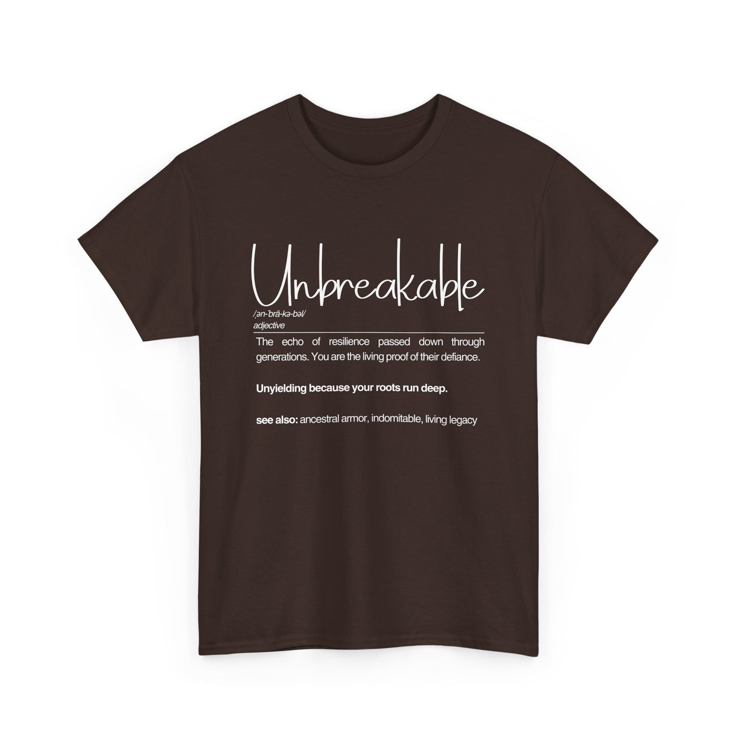 Unbreakable Unisex Heavy Cotton Tee | The Echo of Resilience, Everyday Wear, Motivational Apparel