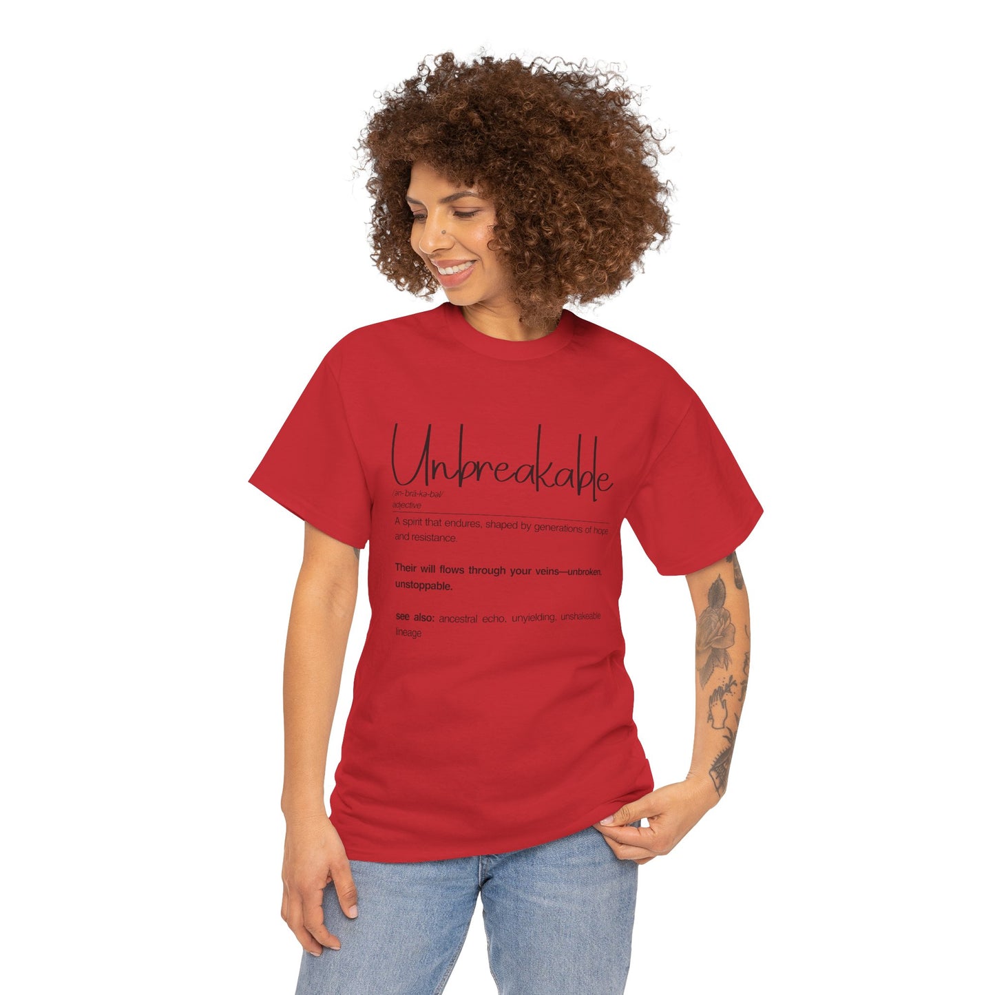 Unbreakable Unisex Heavy Cotton Tee, Inspirational Shirt, Motivational Tee, Gift for Friends, Positive Affirmation Apparel