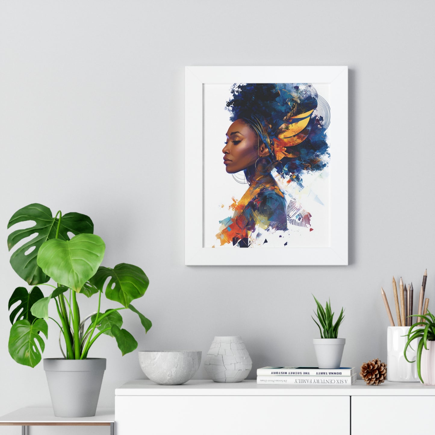 Artistic Framed Vertical Poster - Vibrant Afrocentric Wall Art