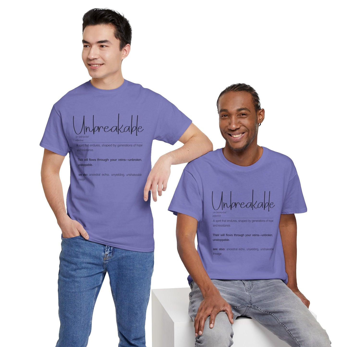 Unbreakable Unisex Heavy Cotton Tee, Inspirational Shirt, Motivational Tee, Gift for Friends, Positive Affirmation Apparel