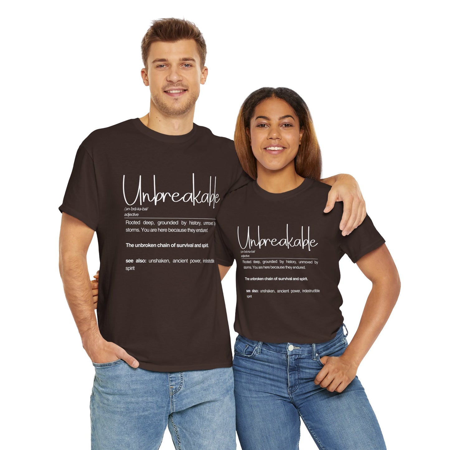 Unbreakable Definition Tee | Unisex Heavy Cotton Shirt, Vintage Inspirational Gift, Casual Wear, Motivational Quote T-Shirt