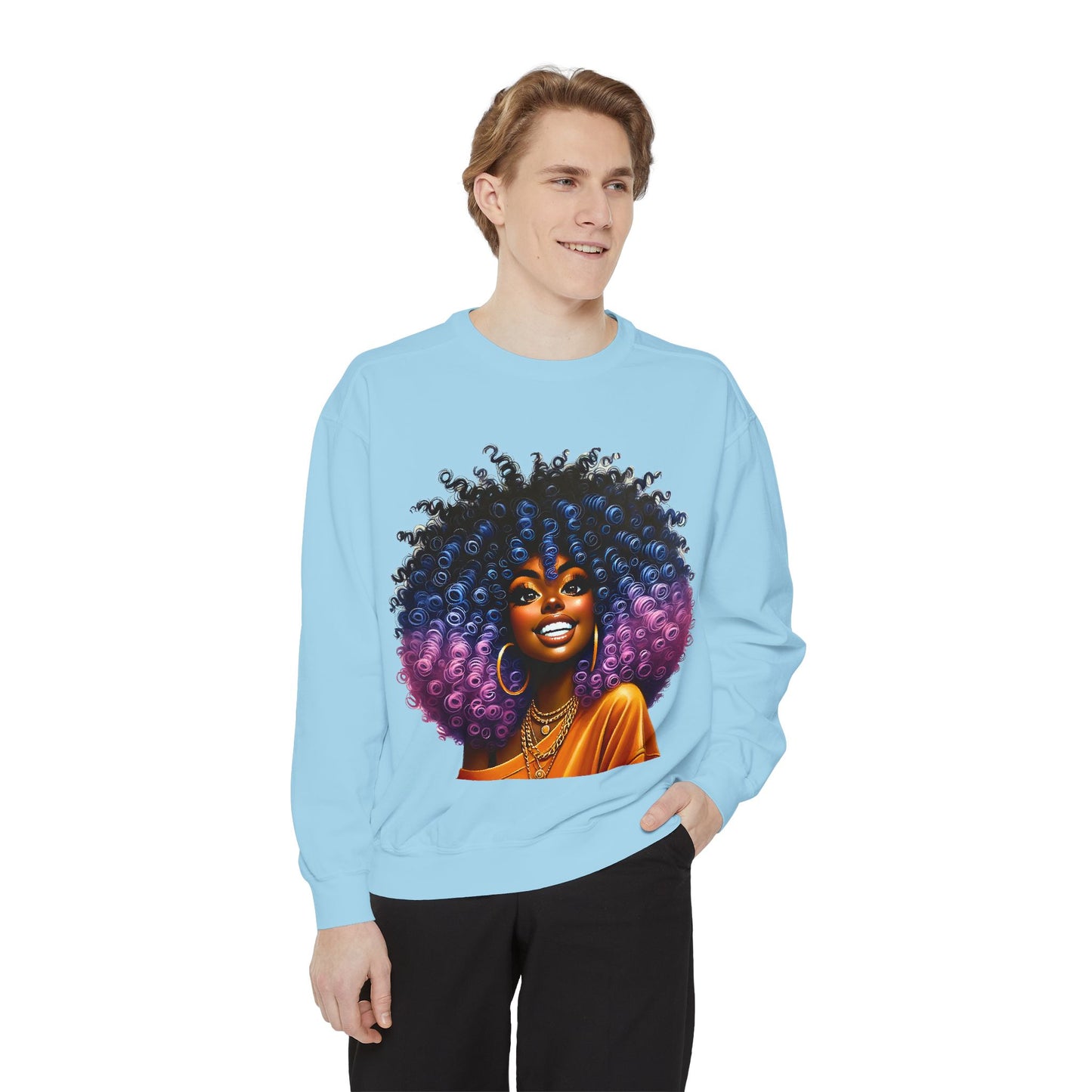 Artistic Afro Sweatshirt - Unisex Garment-Dyed Style